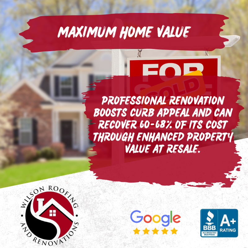 Maximum Home Value - Professional renovation boosts curb appeal and can recover 60-68% of its cost through enhanced property value at resale.